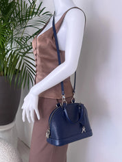 Authentic Louis Vuitton Alma BB Indigo Made in France M40855 Bag Leather Women Vintage Bags for Women