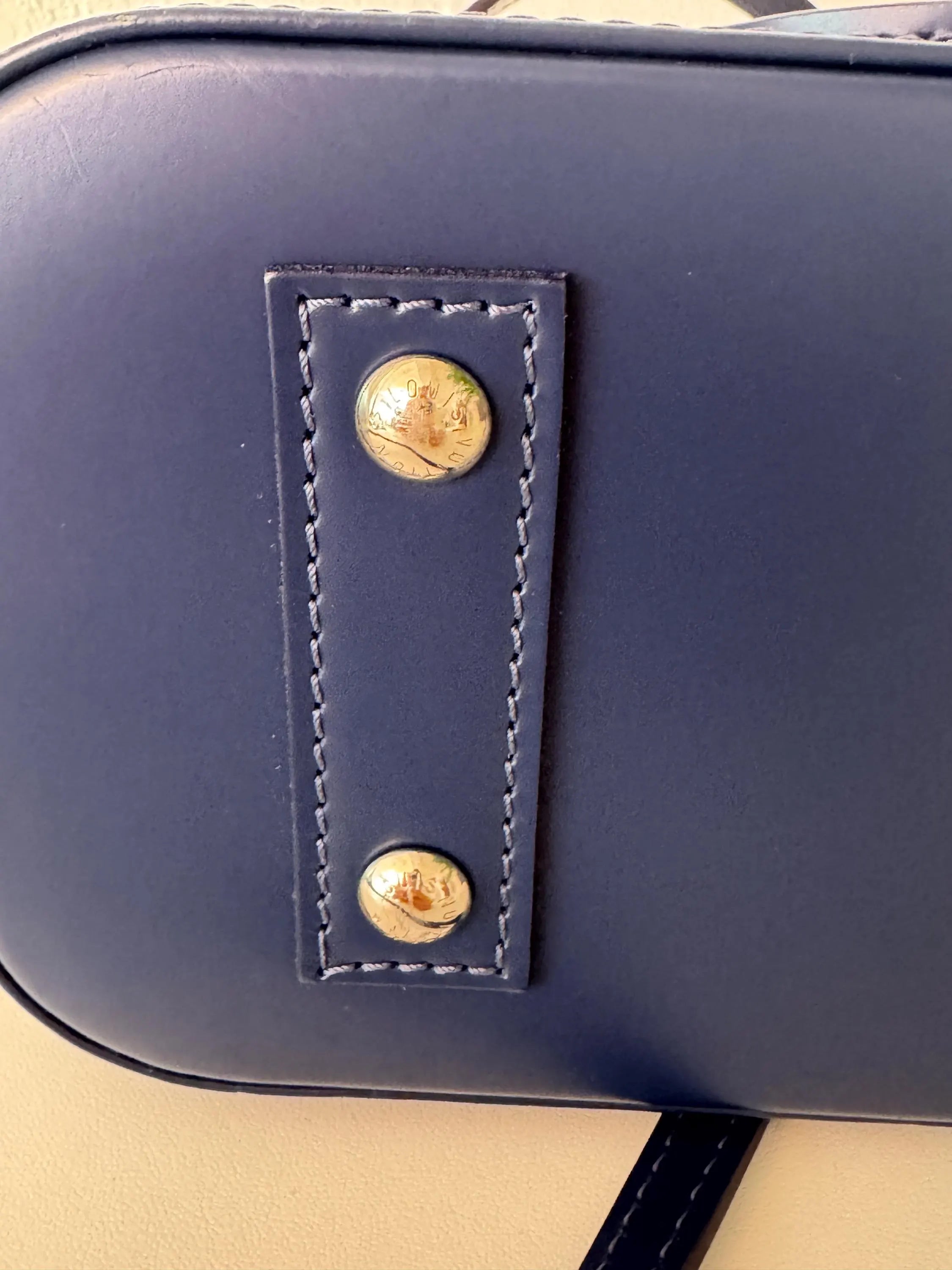 Authentic Louis Vuitton Alma BB Indigo Made in France M40855 Bag Leather Women Vintage Bags for Women