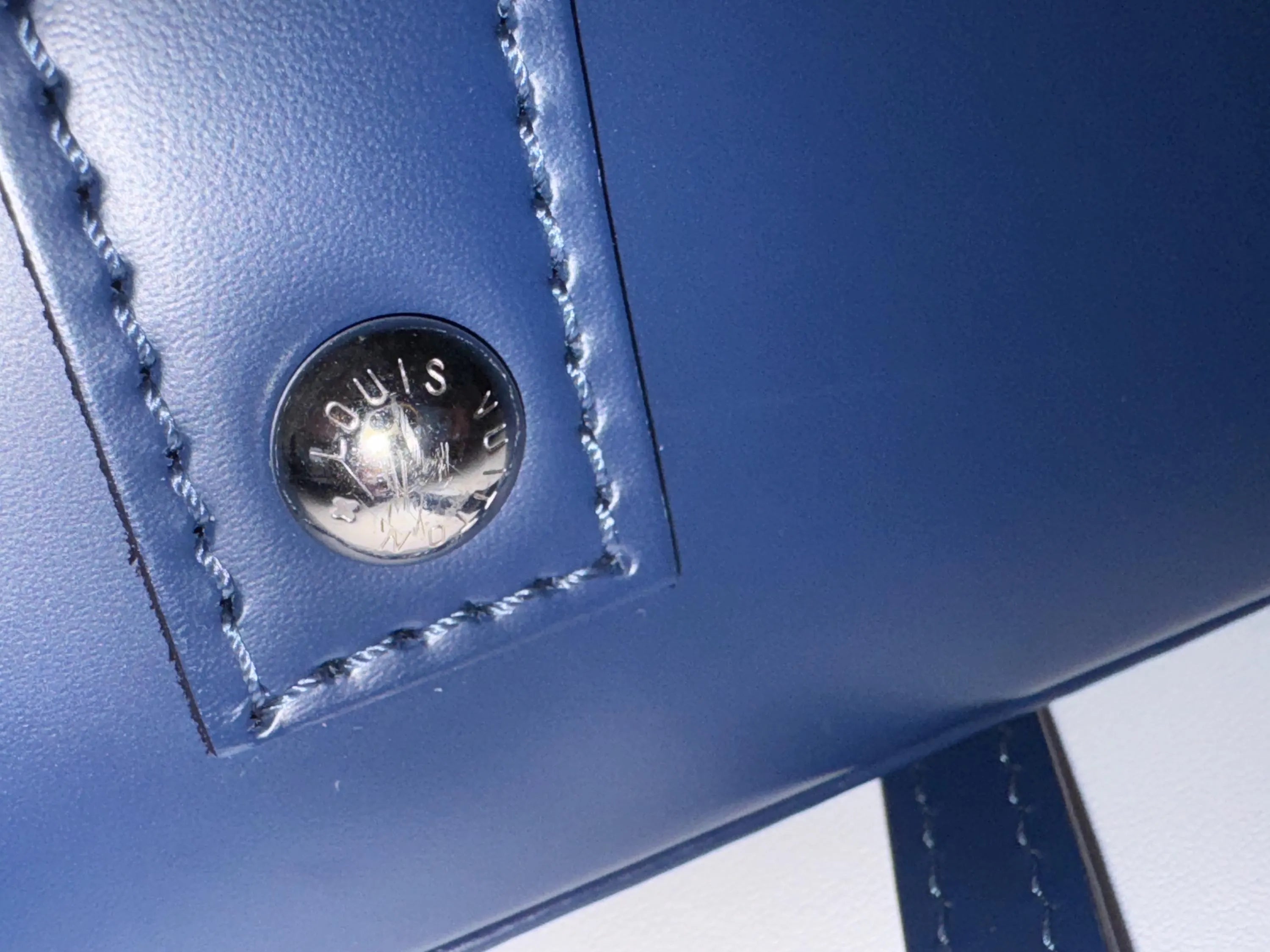 Authentic Louis Vuitton Alma BB Indigo Made in France M40855 Bag Leather Women Vintage Bags for Women