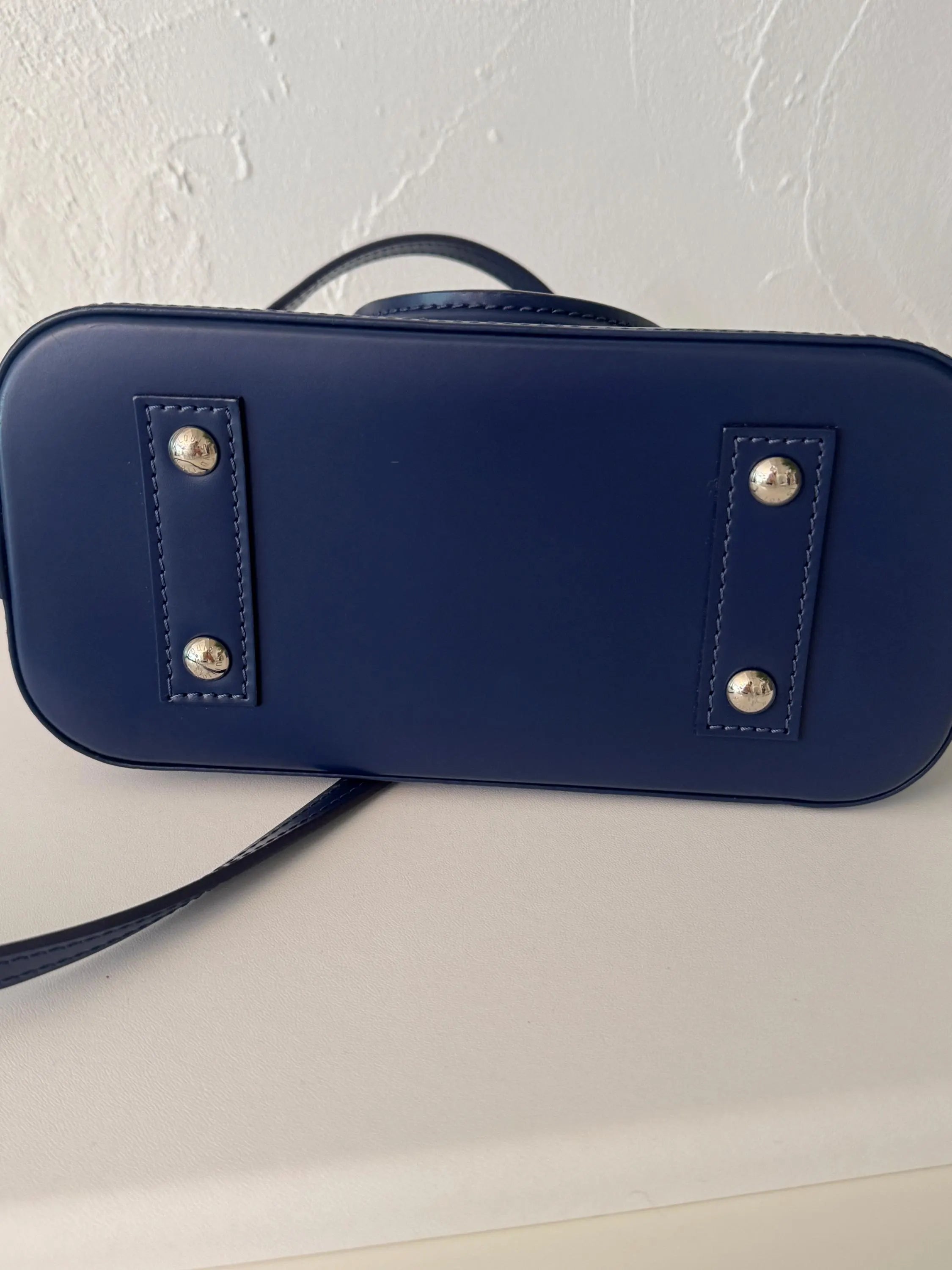Authentic Louis Vuitton Alma BB Indigo Made in France M40855 Bag Leather Women Vintage Bags for Women
