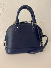 Authentic Louis Vuitton Alma BB Indigo Made in France M40855 Bag Leather Women Vintage Bags for Women