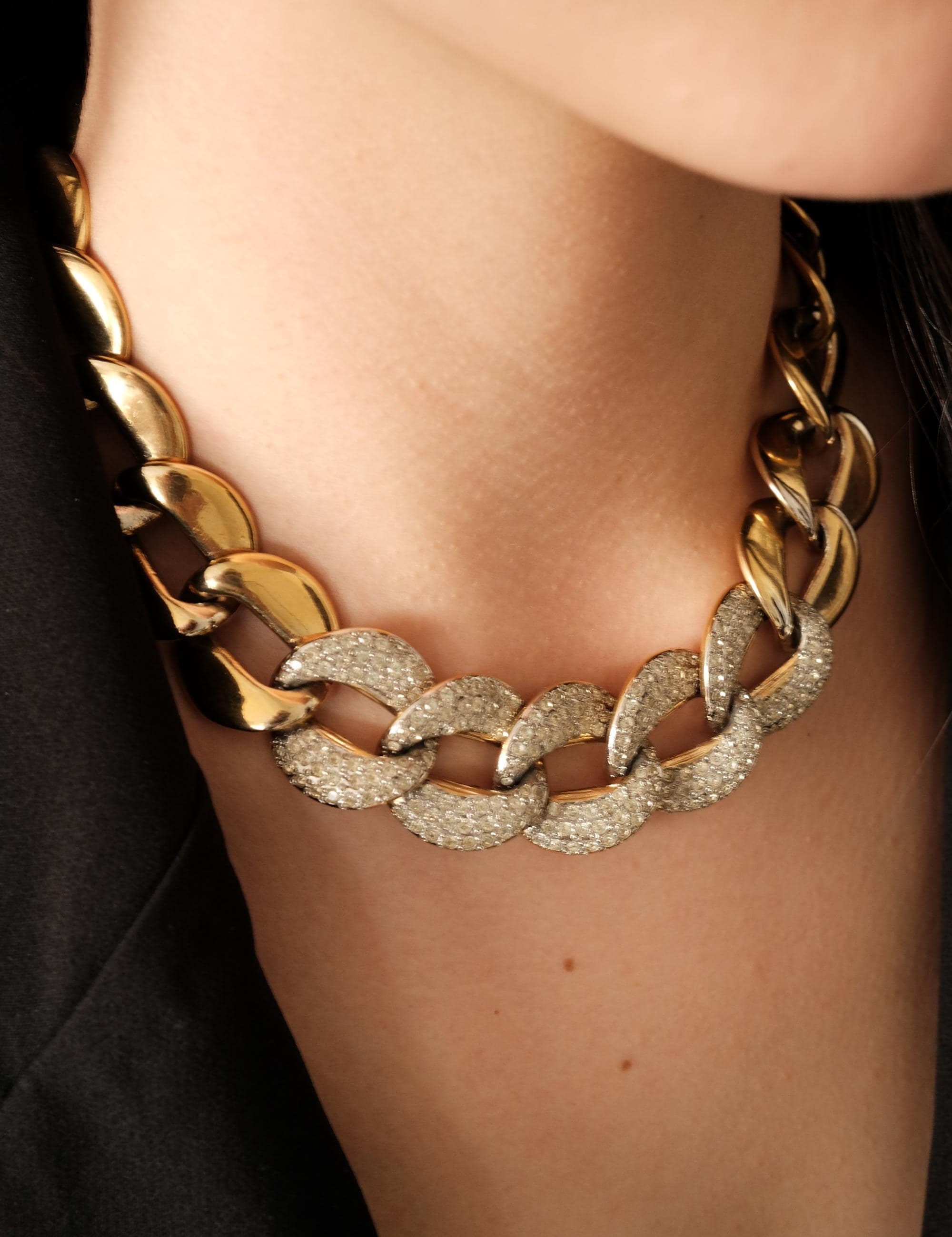 Vintage Yves Saint Laurent  Necklace Gold  Ysl choker Yves Saint Laurent,  Gold Tone Necklace, Statement YSL necklace , Gift for her