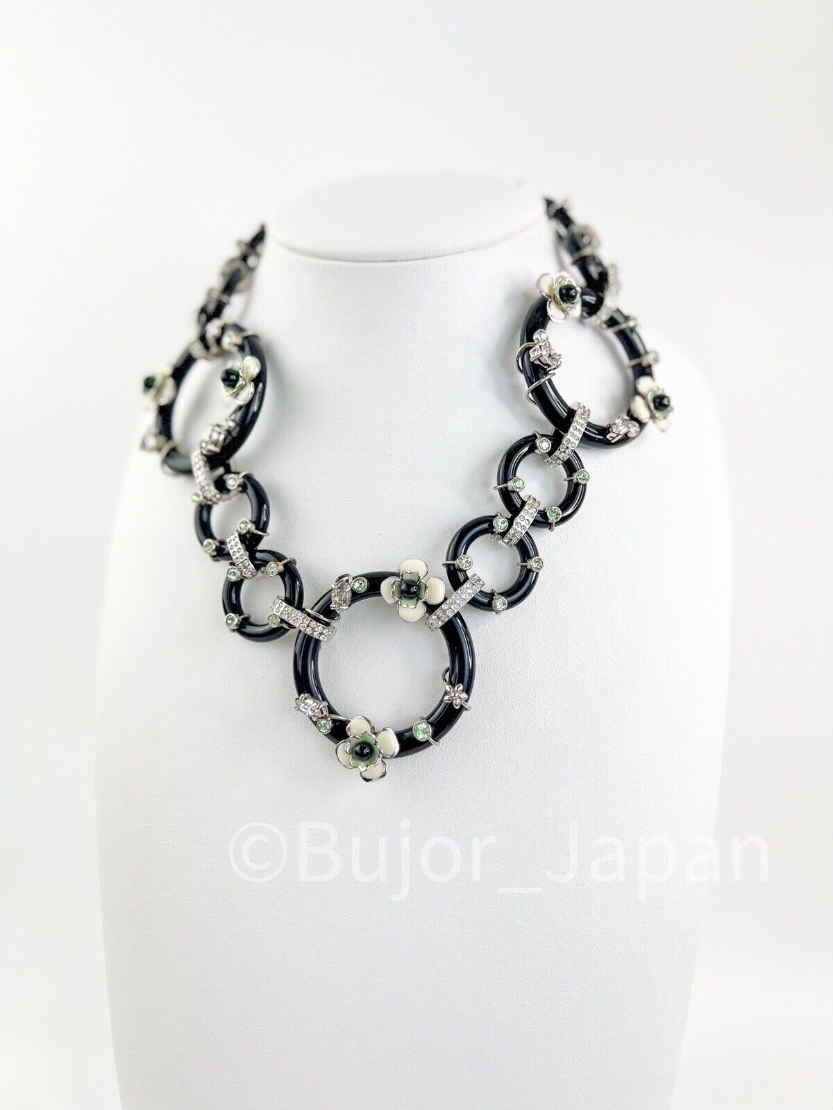 Prada necklace, Prada  Flower Power Necklace plexiglass Embellished Necklace silver Tone necklace , flower necklace