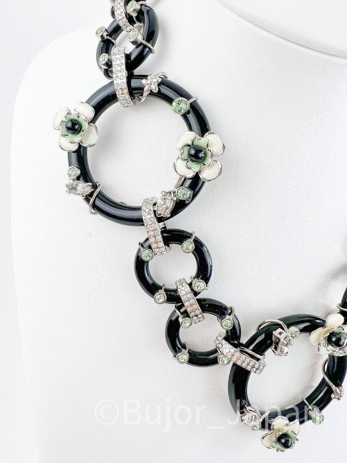 Prada necklace, Prada  Flower Power Necklace plexiglass Embellished Necklace silver Tone necklace , flower necklace