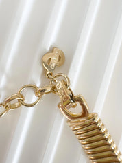 Rare vintage Christian Dior choker necklace with crystal centerpiece and gold-tone charm