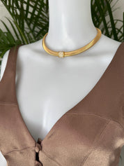 Rare vintage Christian Dior choker necklace with crystal centerpiece and gold-tone charm