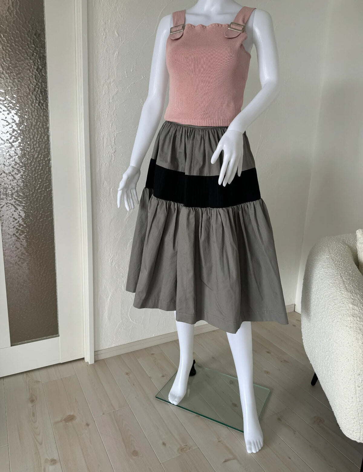 Vintage 1970s, Yves Saint Laurent skirt , Made in France, YSL vintage runway clothes, Saint Laurent Rive Gauche 38 clothing, luxury skirt