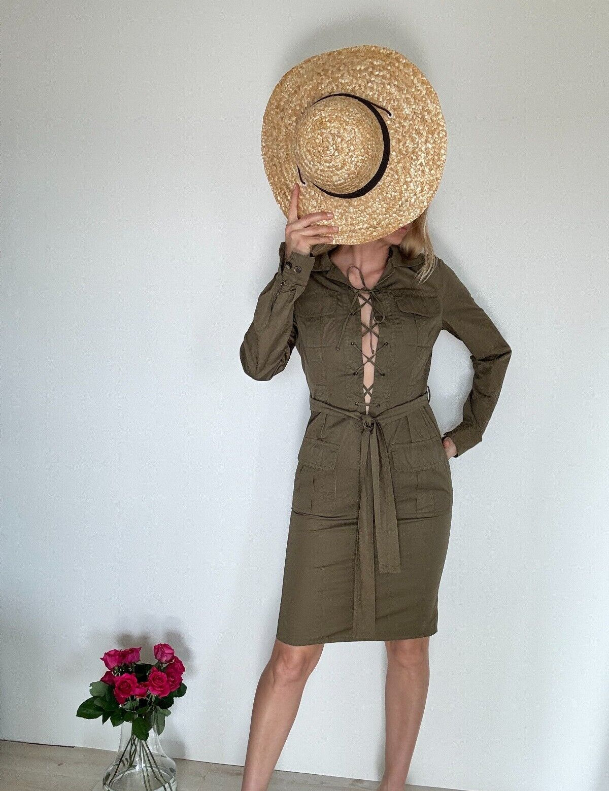 2002 Tom Ford for Yves Saint Laurent Safari Dress, vintage YSL dress, YSL  Khaki dress, Iconic YSL dress, clothes women, Ysl clothing