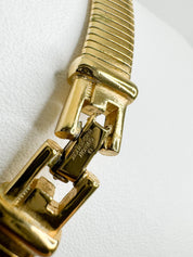 Vintage Givenchy Necklace, Vintage Gold Tone Necklace Gaspipe Necklace, Vintage Choker Necklace, Jewelry for Women, Gold Chain, Gift for her