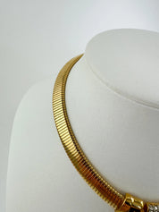 Vintage Givenchy Necklace, Vintage Gold Tone Necklace Gaspipe Necklace, Vintage Choker Necklace, Jewelry for Women, Gold Chain, Gift for her
