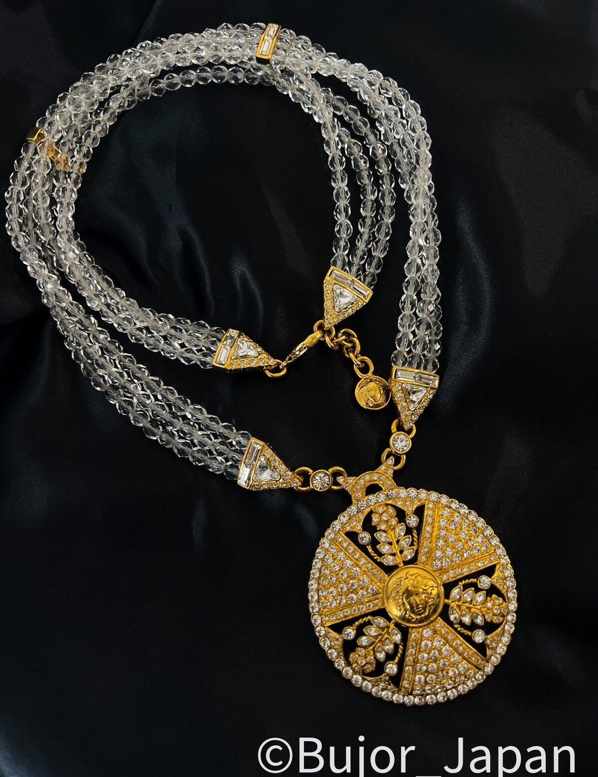 Vintage Versace Medusa necklace, Versace 3 row choker, Versace medalion necklace, Versace men, Versace women, Versace made in Italy
