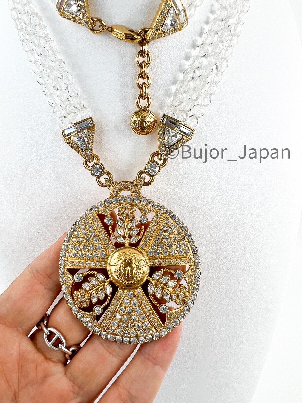 Vintage Versace Medusa necklace, Versace 3 row choker, Versace medalion necklace, Versace men, Versace women, Versace made in Italy