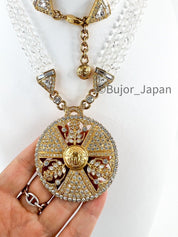 Vintage Versace Medusa necklace, Versace 3 row choker, Versace medalion necklace, Versace men, Versace women, Versace made in Italy