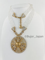 Vintage Versace Medusa necklace, Versace 3 row choker, Versace medalion necklace, Versace men, Versace women, Versace made in Italy
