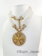 Vintage Versace Medusa necklace, Versace 3 row choker, Versace medalion necklace, Versace men, Versace women, Versace made in Italy