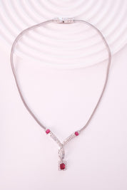 Vintage Attwood and Sawyer choker featuring sparkling rhinestones and ruby crystal accents