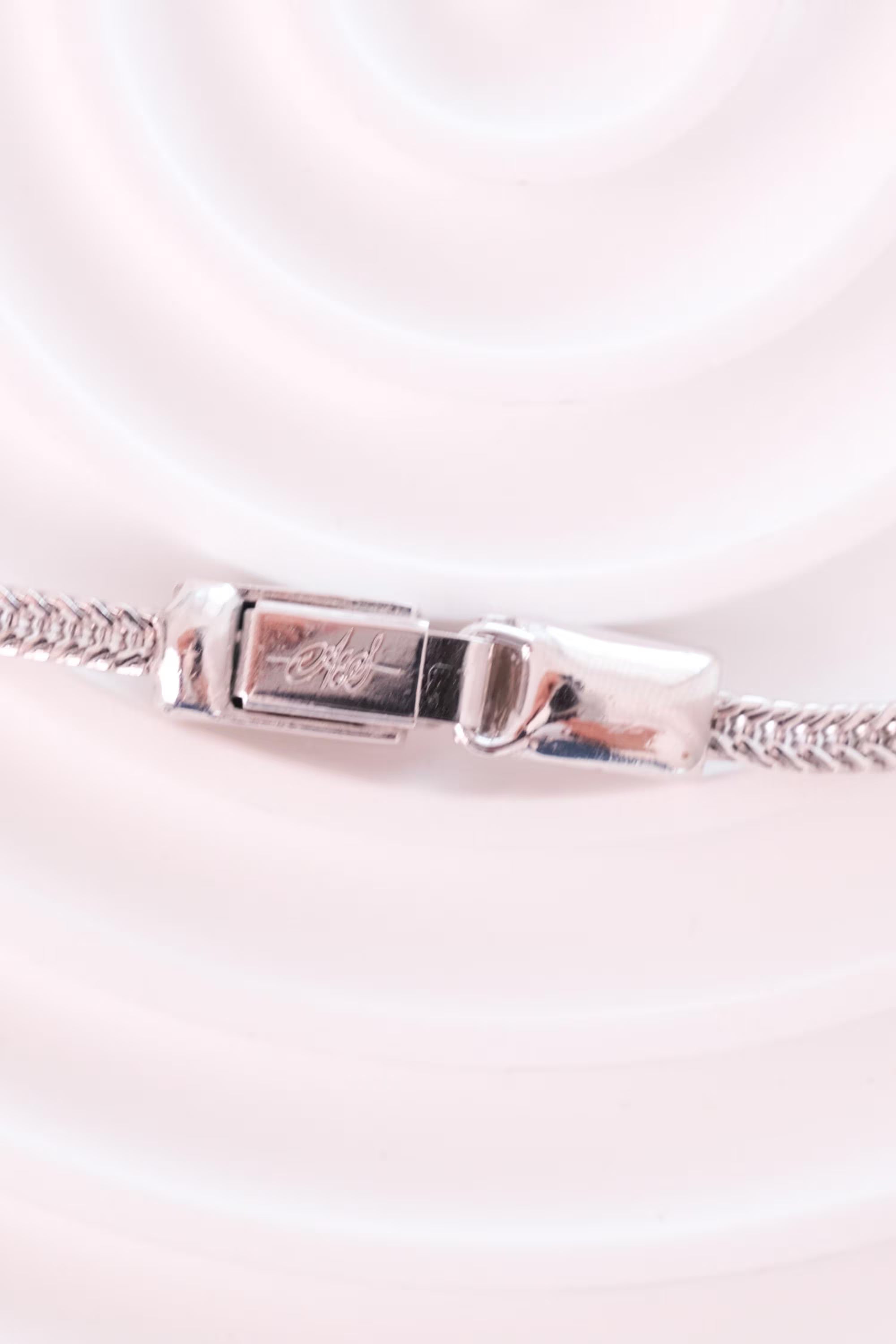 Authentic Attwood and Sawyer signed clasp on vintage silver choker necklace