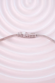 Vintage Attwood and Sawyer silver choker necklace with ruby red crystals and rhinestones