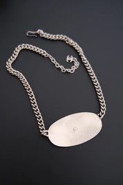 Vintage CHANEL 2000 silver-tone multi-chain choker necklace with oversized CHANEL centerpiece and iconic CC logo