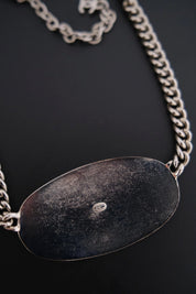 Vintage CHANEL 2000 silver-tone multi-chain choker necklace with oversized CHANEL centerpiece and iconic CC logo