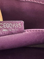 Vintage Celine Paris Made in Italy Top Handle  Handbag bag Triomphe Boogie Ostrich purple leather beautiful vintage bag
