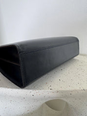 Vintage Celine Paris Made in Italy Top Handle  Handbag bag shoulder Dark Navy Blue leather  beautiful vintage bag