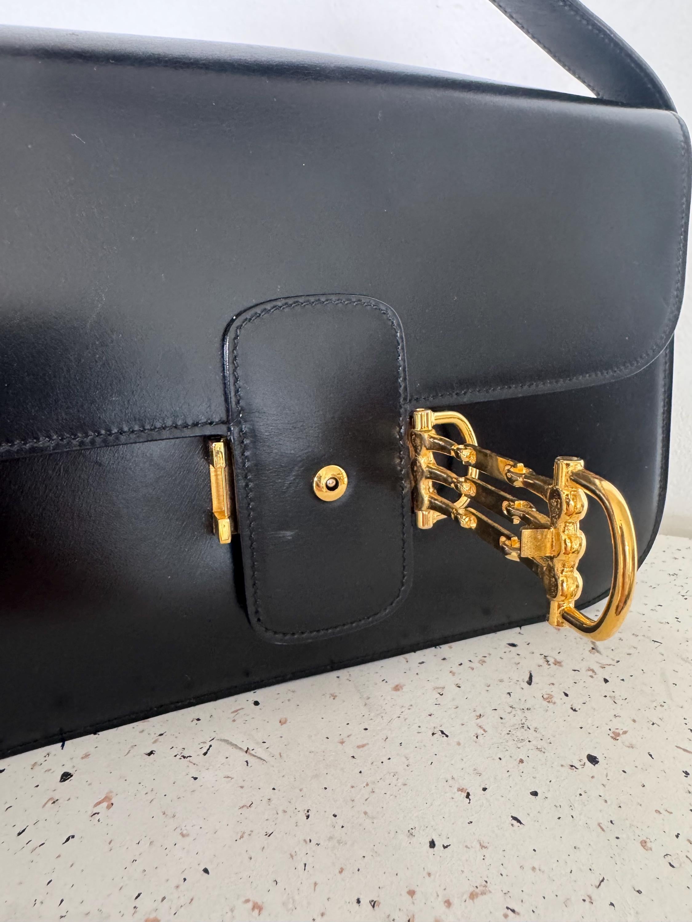 Vintage Celine bag, Celine Paris Triomphe Shoulder Bag Black box Made in Italy, Celine box  bag, Celine 80s, Rare Celine bag, Bag Leather