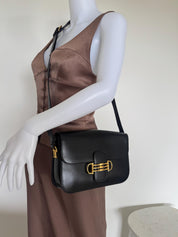 Vintage Celine bag, Celine Paris Triomphe Shoulder Bag Black Box Made in Italy