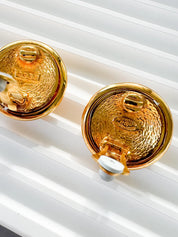 Vintage Chanel Earrings, Gold Tone Earrings, Made in France, Chanel CC Logo, Vintage Earrings, Clip on Earrings, Vintage Jewelry Gold