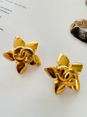 Vintage Chanel Earrings, Gold Tone Earrings, Made in France, Chanel CC Logo, Vintage Earrings, Clip on Earrings, Vintage Jewelry Gold