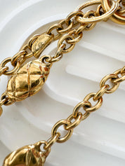 Vintage Chanel Necklace, Choker Necklace, Gold Tone Necklace, Made in France, Gold Coin Necklace, Medallion Necklace, Chanel Stamp necklace