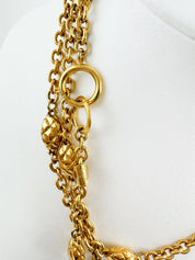 Vintage Chanel Necklace, Choker Necklace, Gold Tone Necklace, Made in France, Gold Coin Necklace, Medallion Necklace, Chanel Stamp necklace