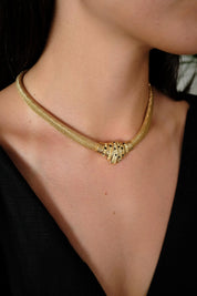 Vintage Christian Dior Necklace, Dior Chain Necklace, Dior Tubogas necklace Snake chain  Necklace, Gift for her, gold zipper choker