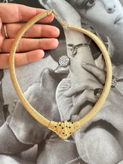 Vintage Christian Dior Necklace, Dior Chain Necklace, Dior Tubogas necklace Snake chain  Necklace, Gift for her, gold zipper choker