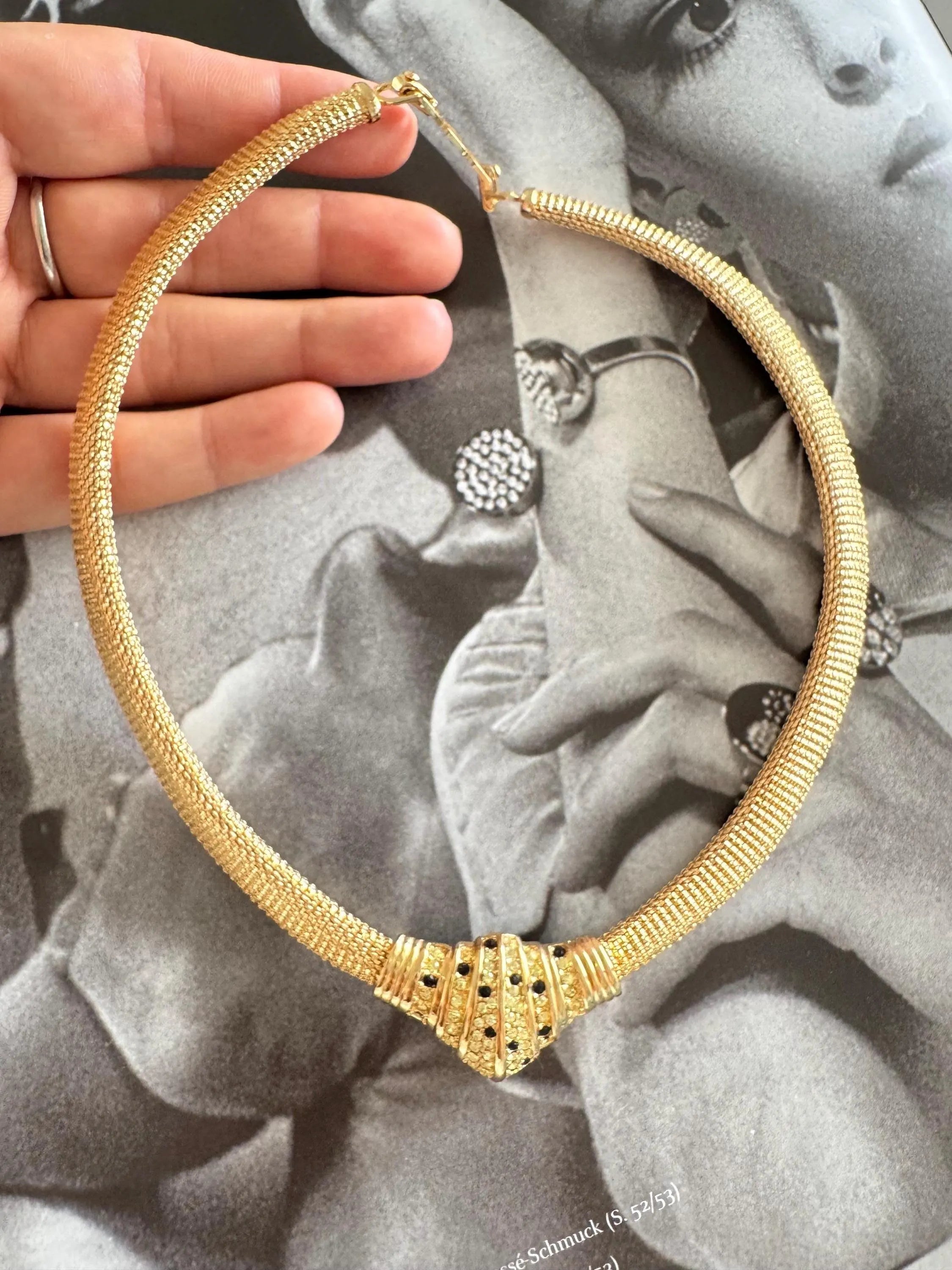 Vintage Christian Dior Necklace, Dior Chain Necklace, Dior Tubogas necklace Snake chain  Necklace, Gift for her, gold zipper choker