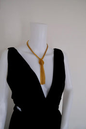 Vintage Christian Dior 1974 gold-tone fringe tassel statement necklace, signed Christian Dior Germany