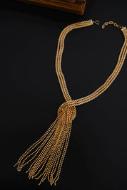 Vintage Christian Dior 1974 gold-tone fringe tassel statement necklace, signed Christian Dior Germany