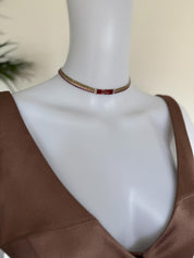 Vintage Christian Dior By John Galliano Rainbow Rhinestone choker necklace, vintage Dior choker red enamel Logo, Dior Id Choker collector