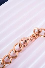Vintage Christian Dior CD gold choker necklace, chunky curb chain runway style designed by John Galliano, designer jewelry gift for her