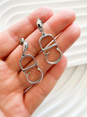 Dior earrings Vintage Christian Dior logo Earrings, Dior Vintage CD silver Tone Earrings chunky Earrings, Vintage Earrings, Gift for her