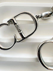 Dior earrings Vintage Christian Dior logo Earrings, Dior Vintage CD silver Tone Earrings chunky Earrings, Vintage Earrings, Gift for her