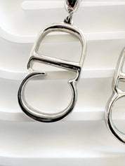 Dior earrings Vintage Christian Dior logo Earrings, Dior Vintage CD silver Tone Earrings chunky Earrings, Vintage Earrings, Gift for her
