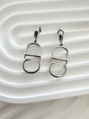 Dior earrings Vintage Christian Dior logo Earrings, Dior Vintage CD silver Tone Earrings chunky Earrings, Vintage Earrings, Gift for her