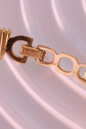 Vintage Christian Dior Choker: Aquamarine Crystal Gold-Tone Necklace