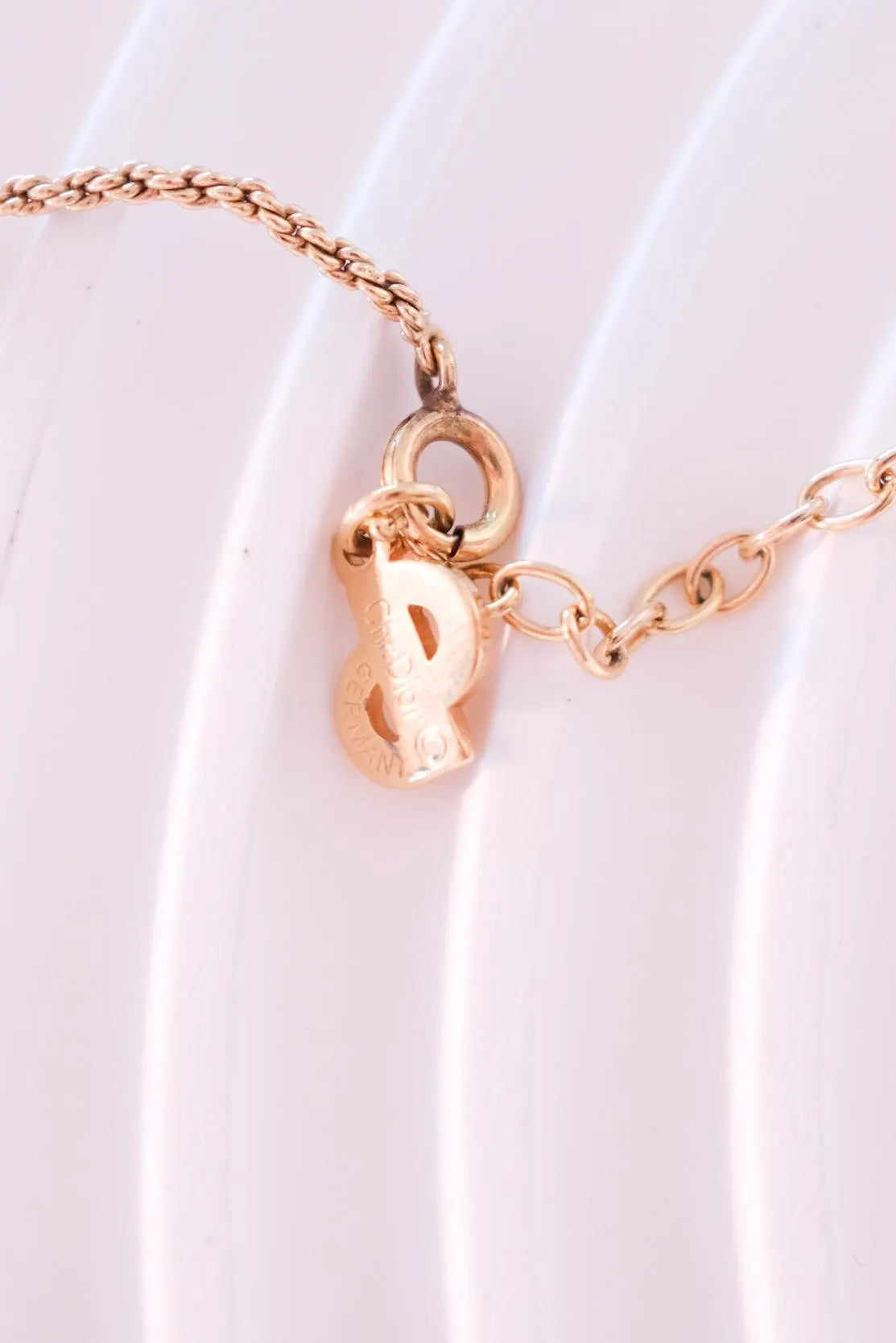 Vintage Christian Dior Choker, Gold CD Logo Necklace, Statement Necklace, Dior Pendant Necklace, Dainty Necklace, Anniversary Gift