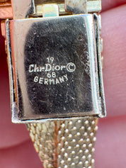 Vintage Christian Dior gold plated choker necklace, snake chain design, crystal accents, made in Germany 1968