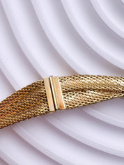 Vintage Christian Dior gold plated choker necklace, snake chain design, crystal accents, made in Germany 1968