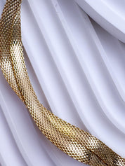 Vintage Christian Dior gold plated choker necklace, snake chain design, crystal accents, made in Germany 1968