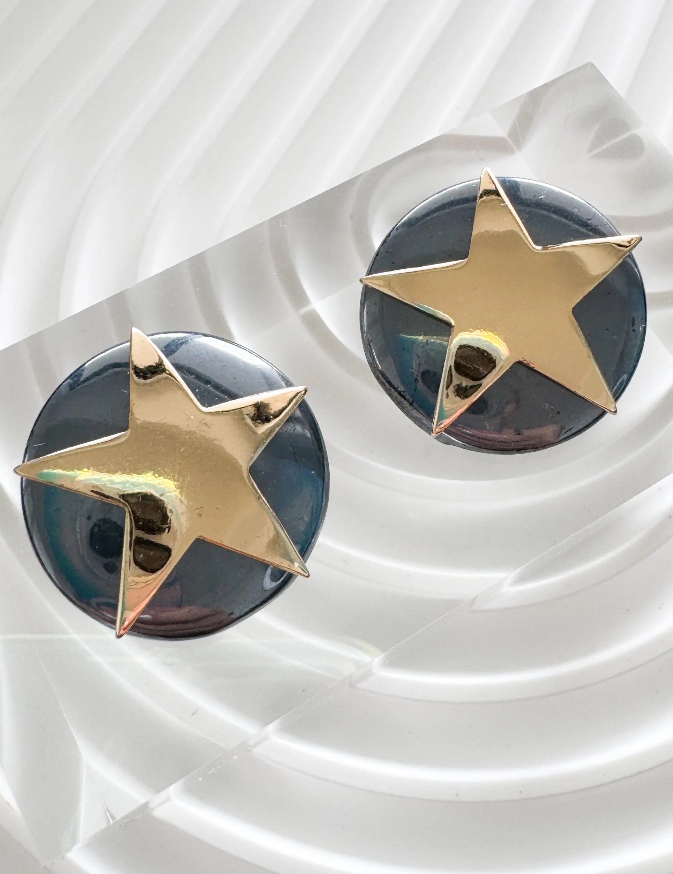 Vintage Christian Dior Star Clip-On Earrings: Gold-Tone, Made in Germany, Vintage Earrings, Jewelry for Women, Gift for her, Cute Earrings