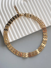Vintage Christian Dior Gold Plated Woven Link Choker Necklace, Adjustable Collar 1970s–1980s, Signed Chr. Dior Jewelry, gift for her, bridal